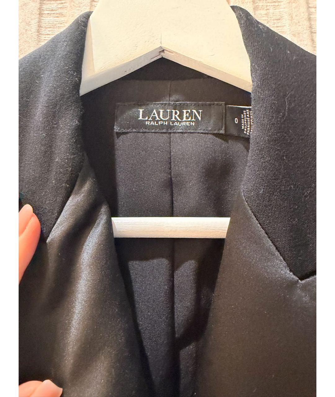 RALPH LAUREN Черное шерстяное повседневное платье, фото 4