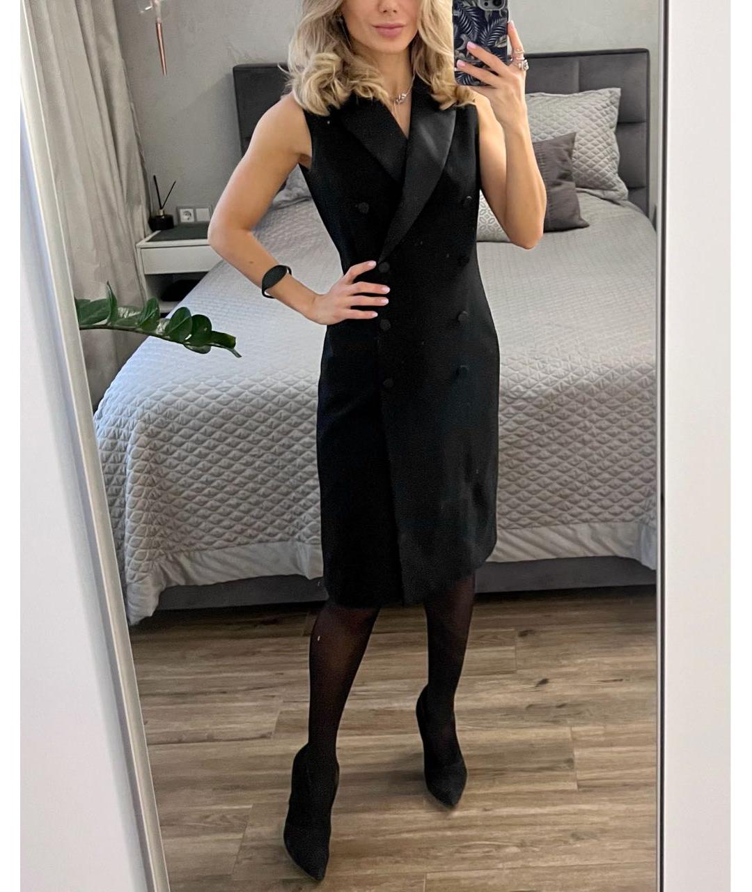 RALPH LAUREN Черное шерстяное повседневное платье, фото 6