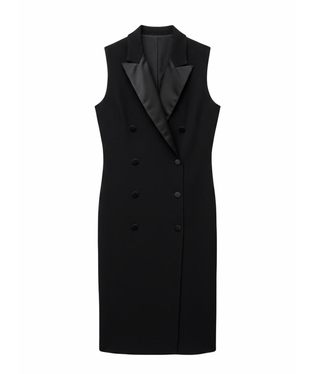 RALPH LAUREN Черное шерстяное повседневное платье, фото 1