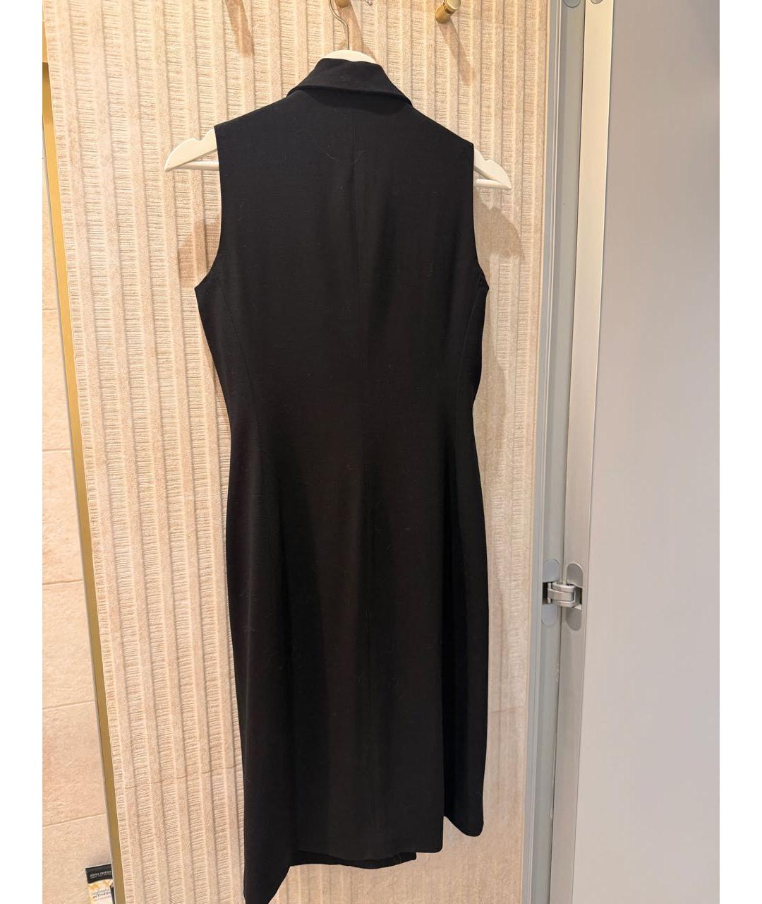 RALPH LAUREN Черное шерстяное повседневное платье, фото 2