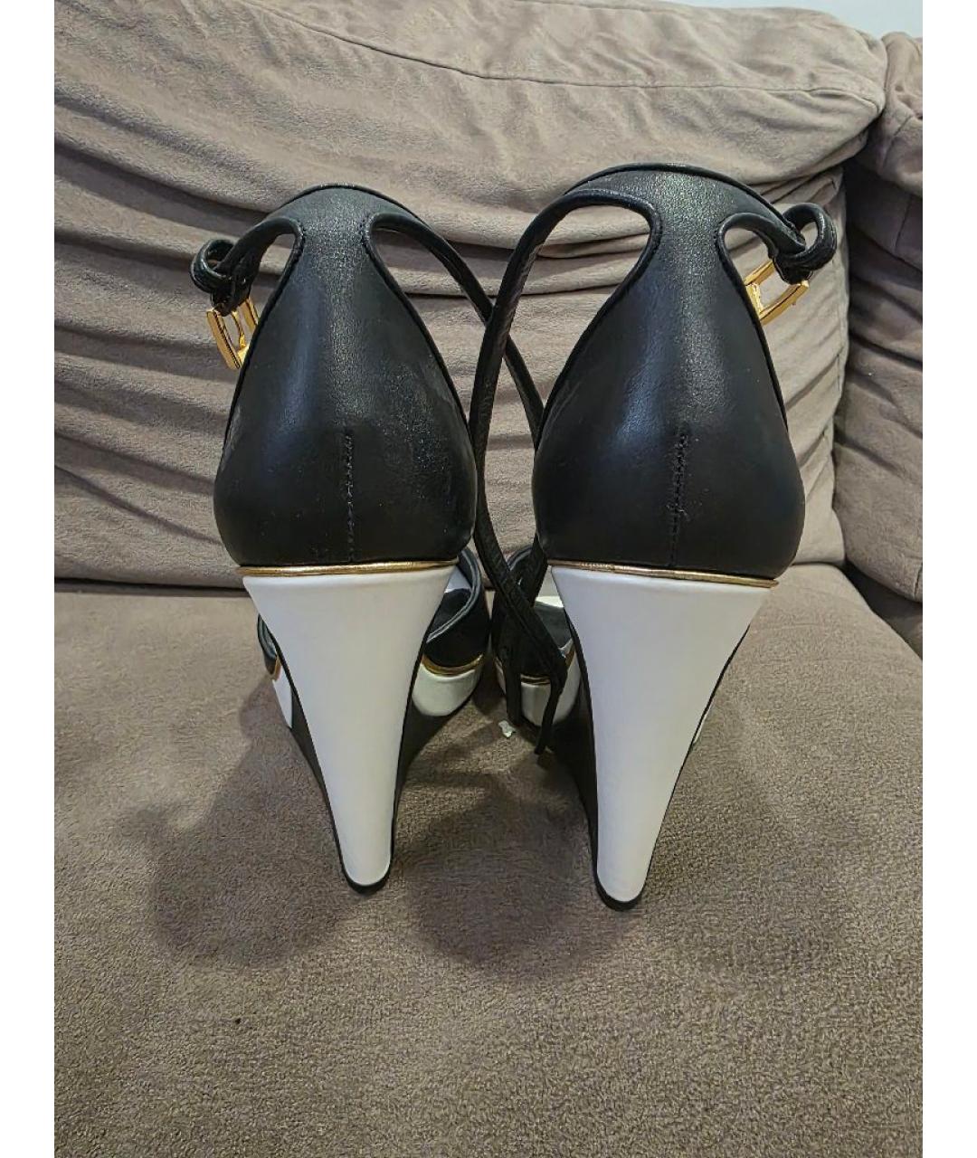 TOM FORD Черные кожаные босоножки, фото 3