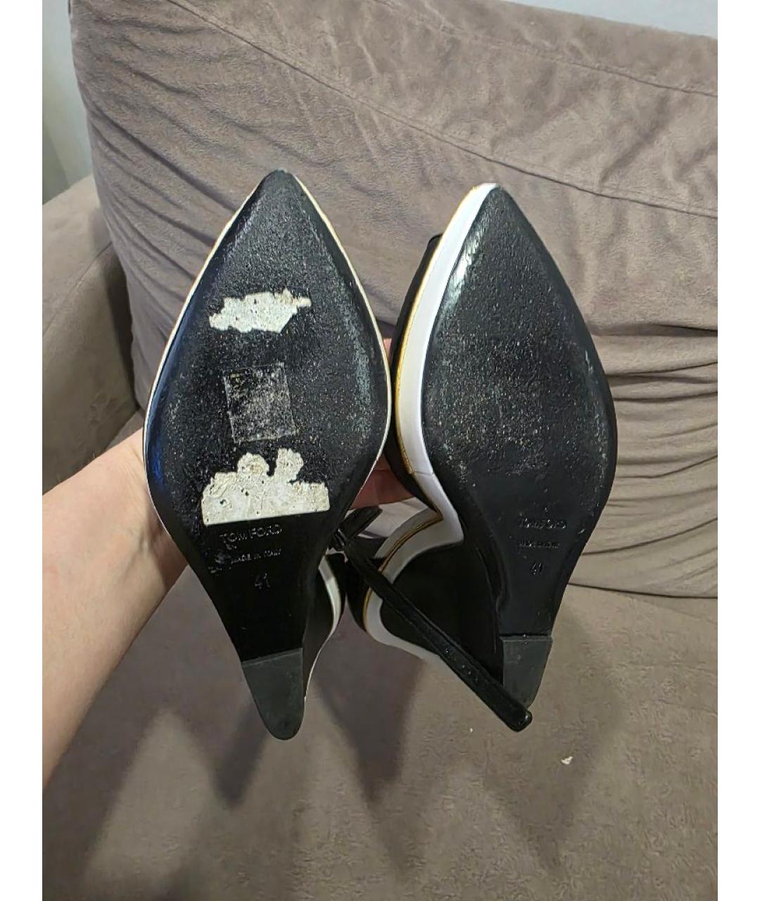 TOM FORD Черные кожаные босоножки, фото 5