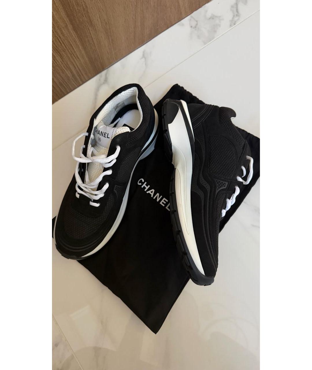 CHANEL Черные текстильные кроссовки, фото 3