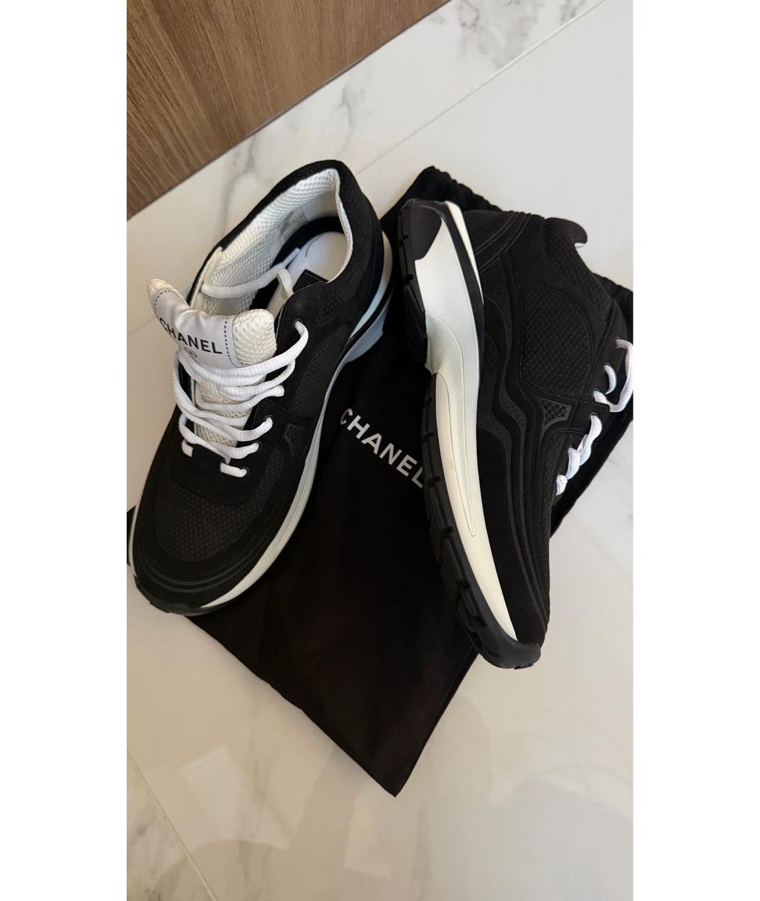 CHANEL Черные текстильные кроссовки, фото 6