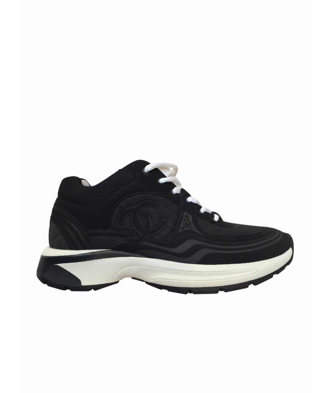 CHANEL Черные текстильные кроссовки, фото 1