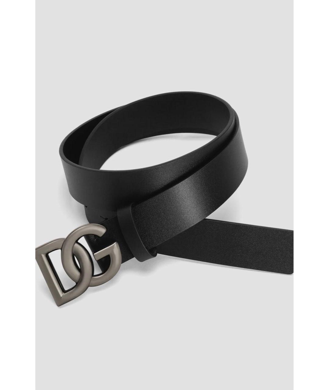 DOLCE&GABBANA Черный кожаный ремень, фото 2