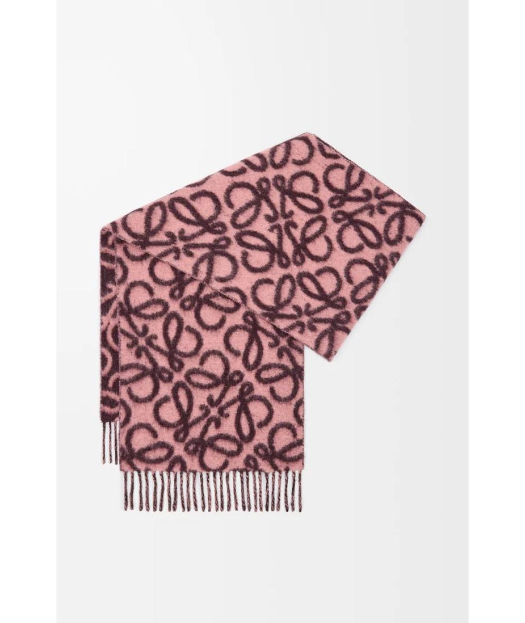 LOEWE Коралловый шерстяной шарф, фото 2