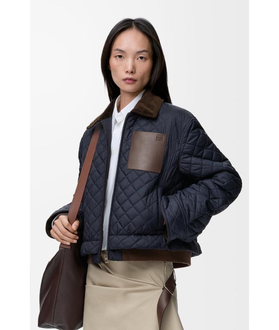 LOEWE Темно-синяя полиэстеровая куртка, фото 3