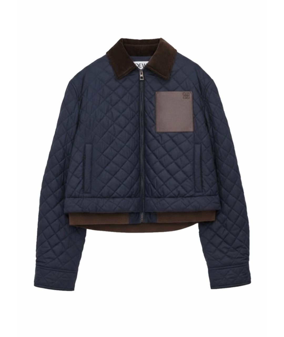 LOEWE Темно-синяя полиэстеровая куртка, фото 1