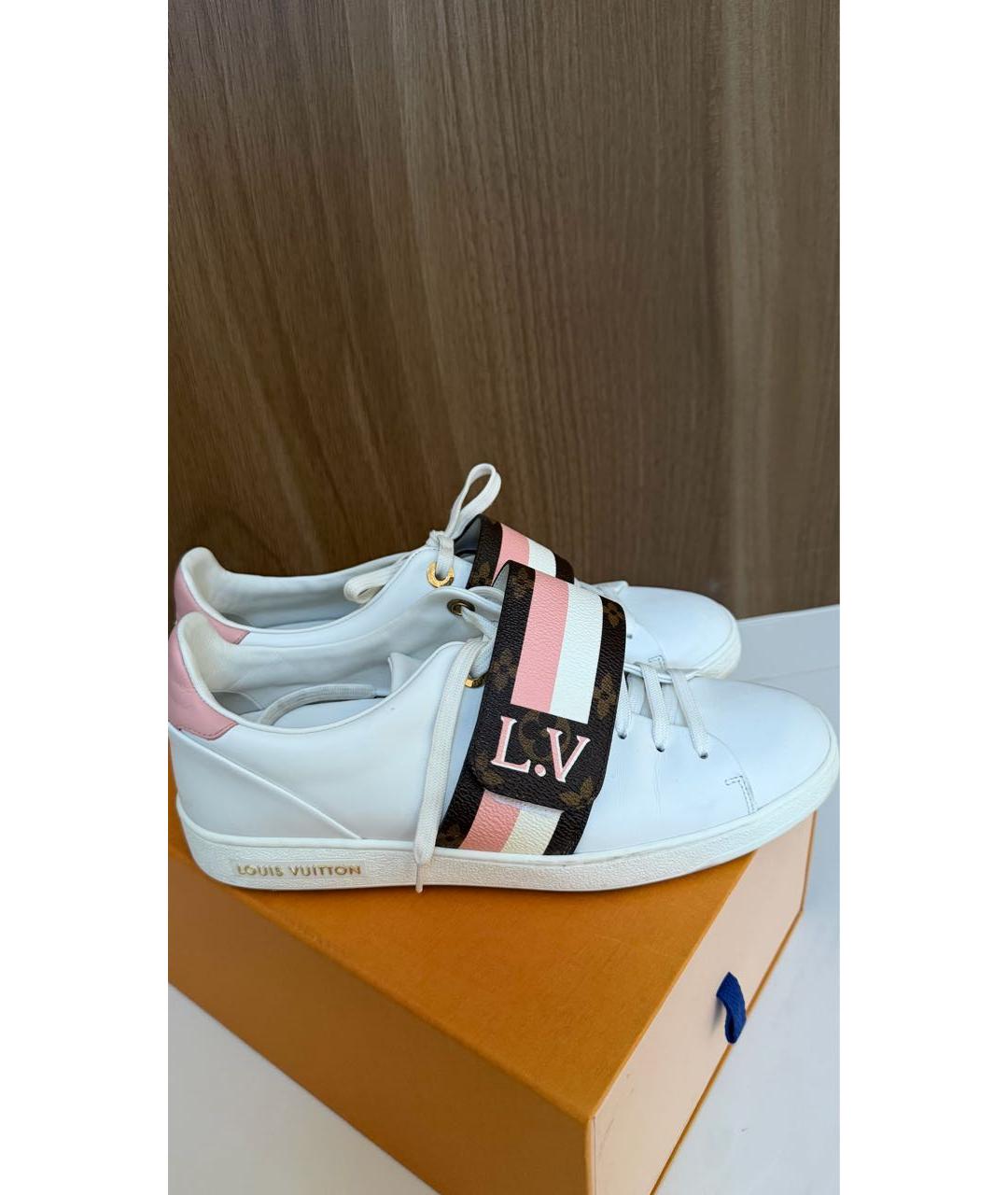 LOUIS VUITTON Белые кожаные кеды, фото 9