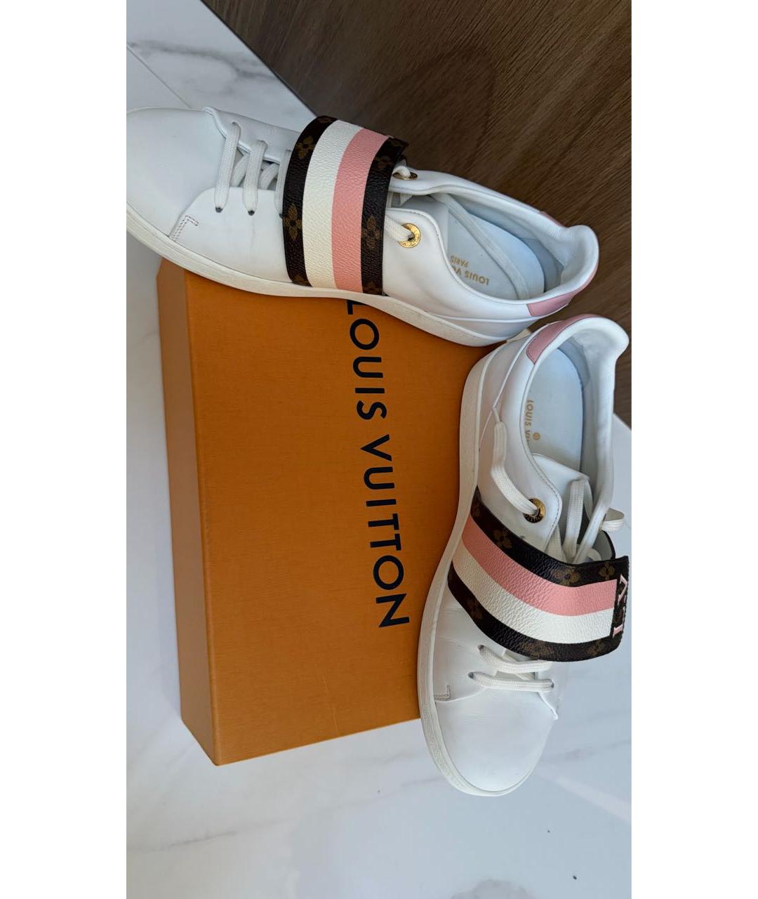 LOUIS VUITTON Белые кожаные кеды, фото 5