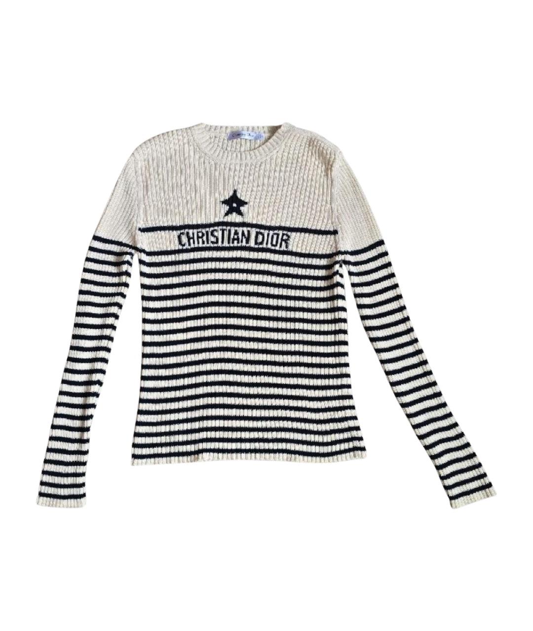 CHRISTIAN DIOR Бежевый хлопковый джемпер / свитер, фото 1