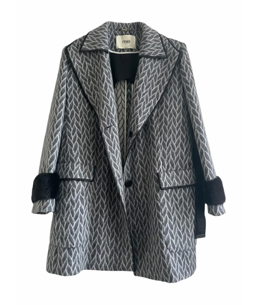FENDI Серый шерстяной жакет/пиджак, фото 1