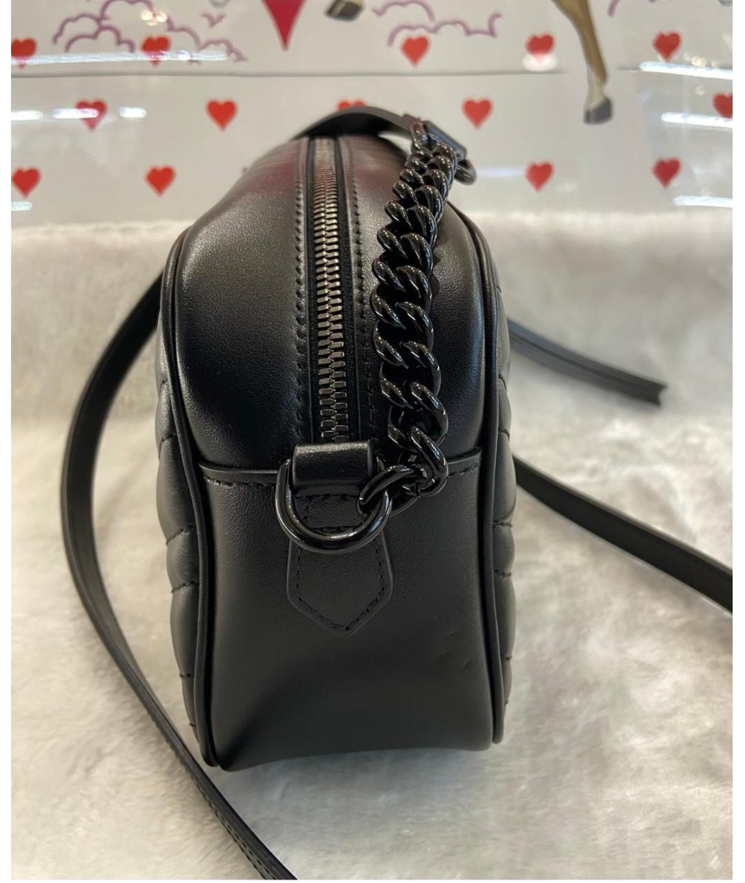 GUCCI Черная кожаная сумка через плечо, фото 4