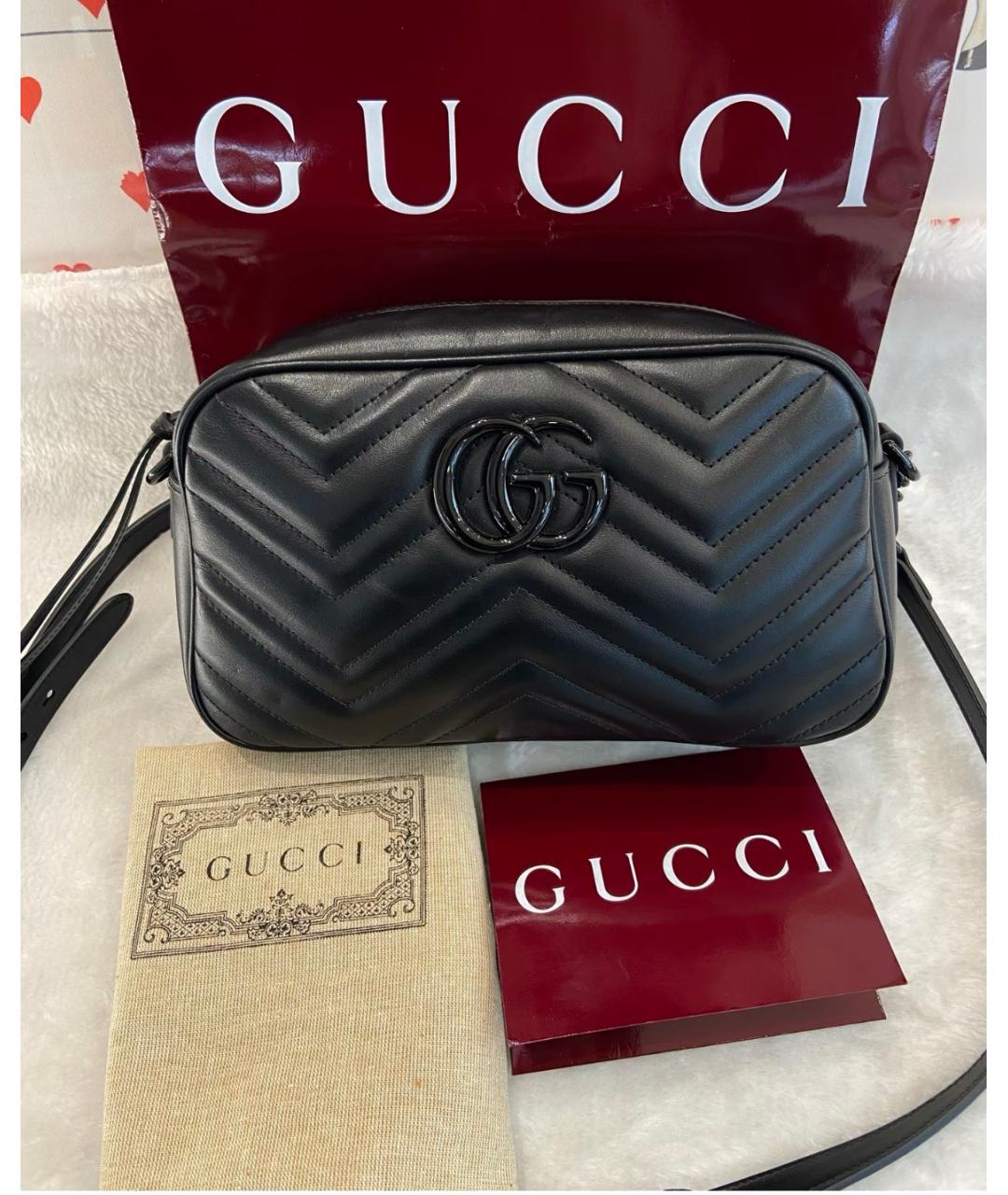 GUCCI Черная кожаная сумка через плечо, фото 2