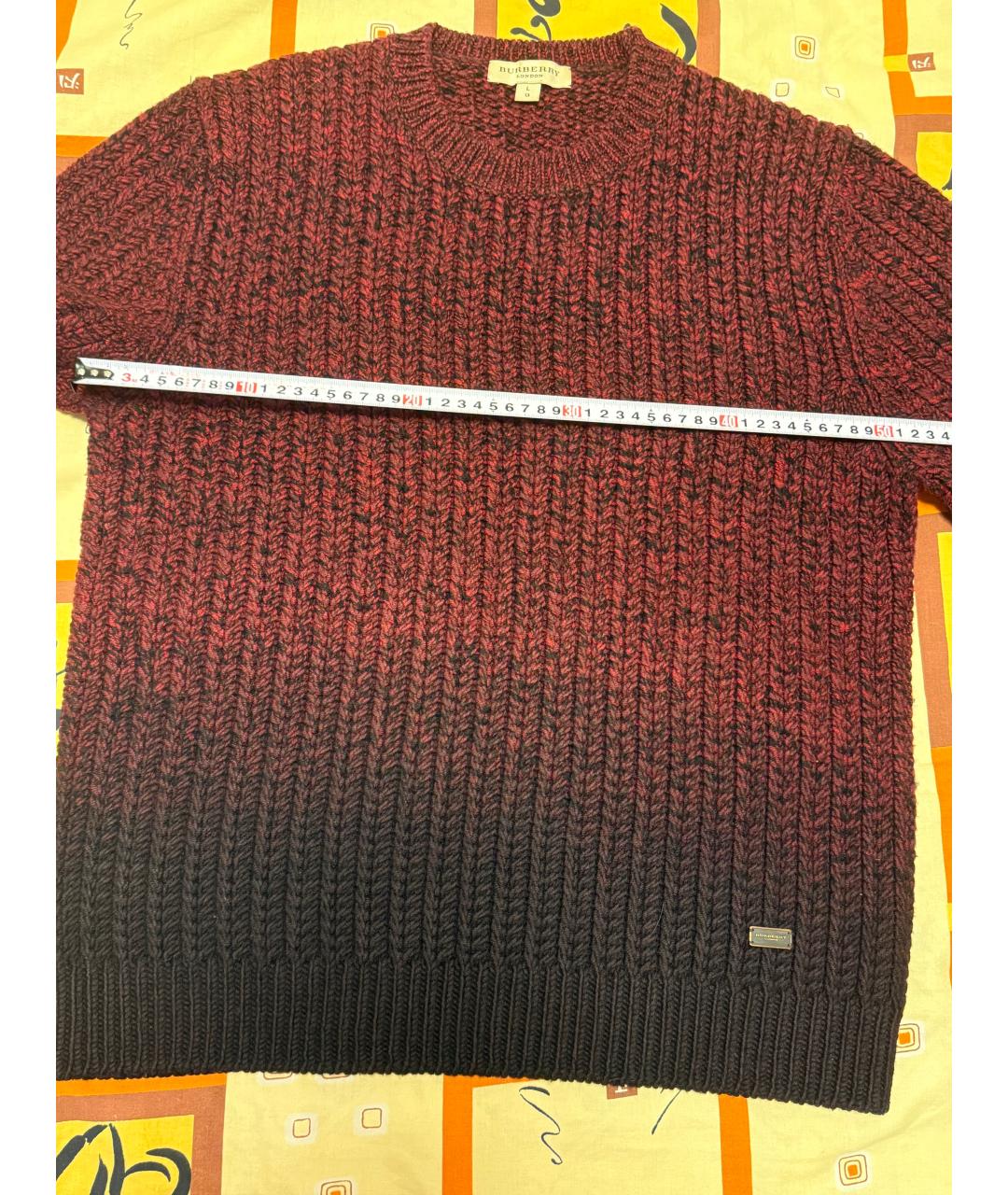 BURBERRY Красный шерстяной джемпер / свитер, фото 2