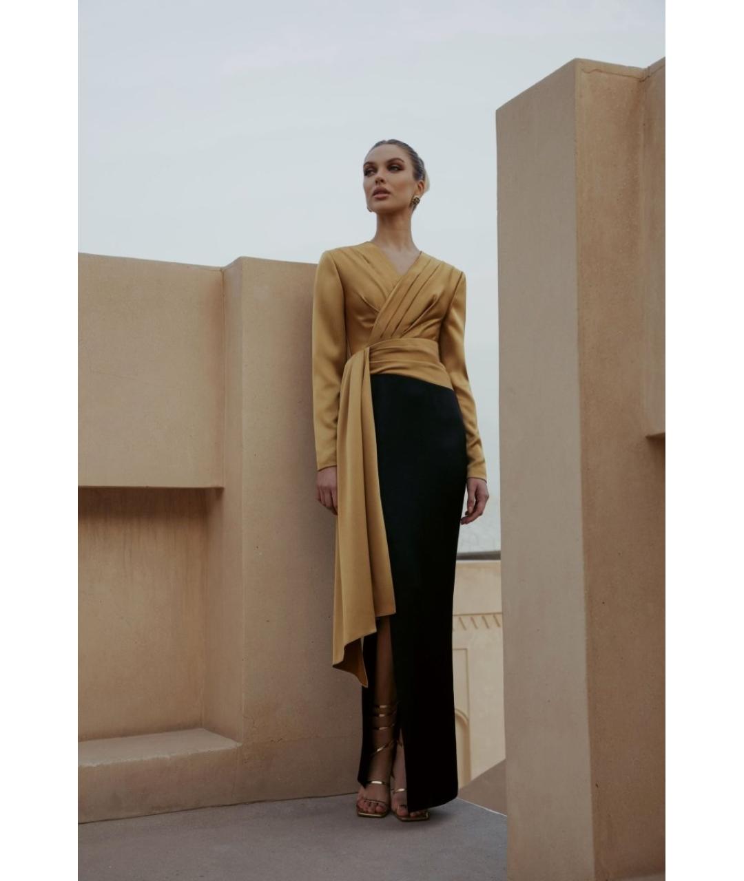 RASARIO Золотое полиэстеровое вечернее платье, фото 3