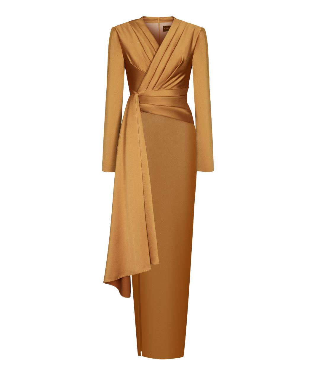 RASARIO Золотое полиэстеровое вечернее платье, фото 1