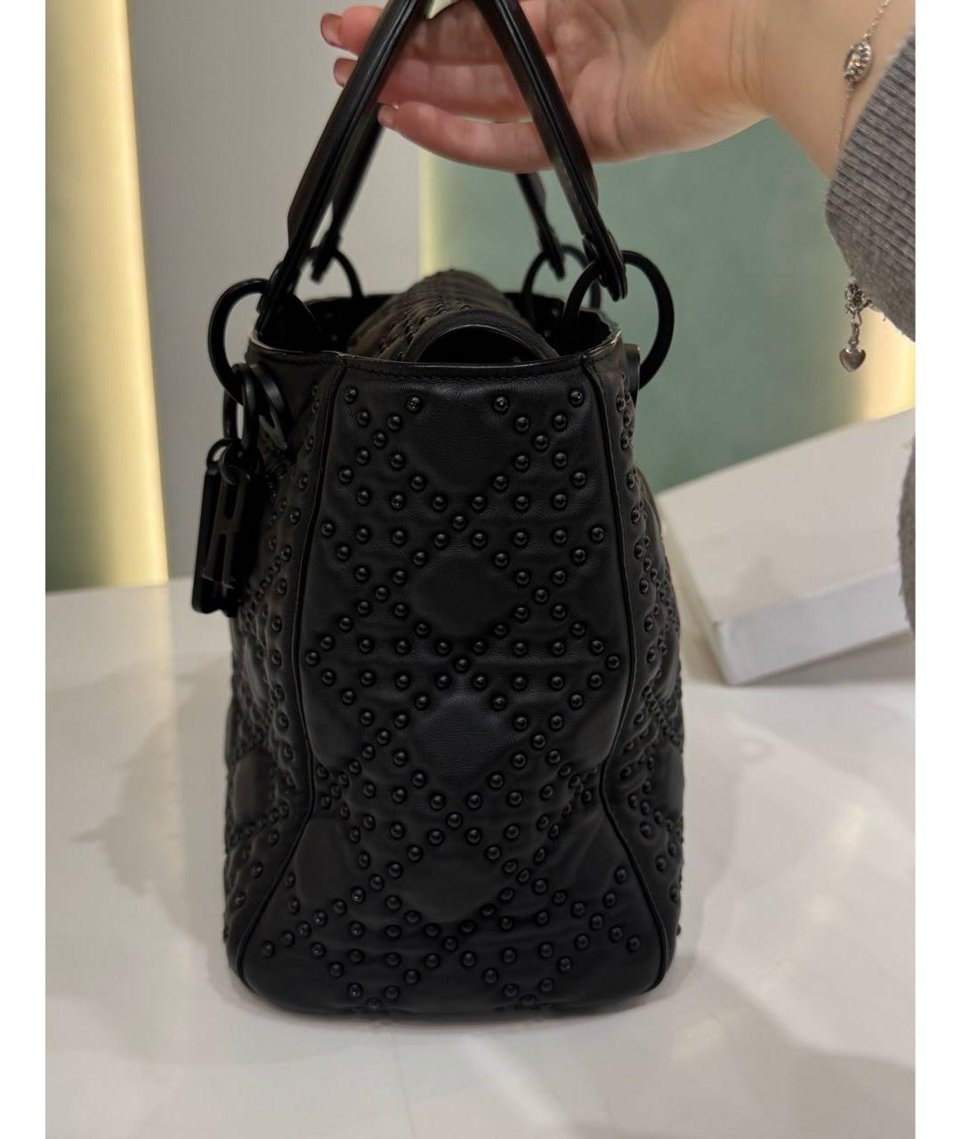 CHRISTIAN DIOR Черная кожаная сумка через плечо, фото 3