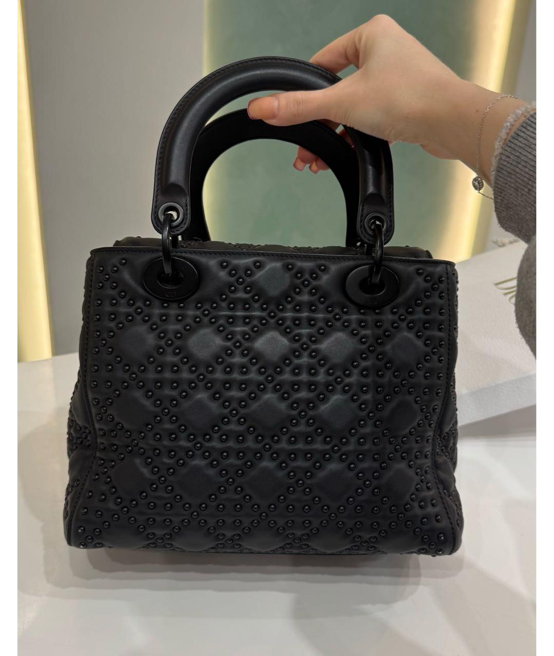 CHRISTIAN DIOR Черная кожаная сумка через плечо, фото 4