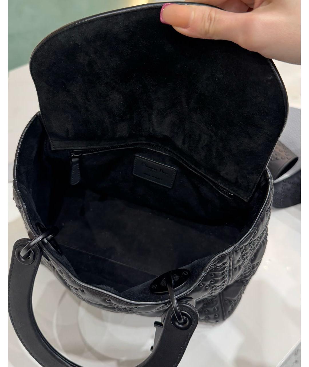 CHRISTIAN DIOR Черная кожаная сумка через плечо, фото 5