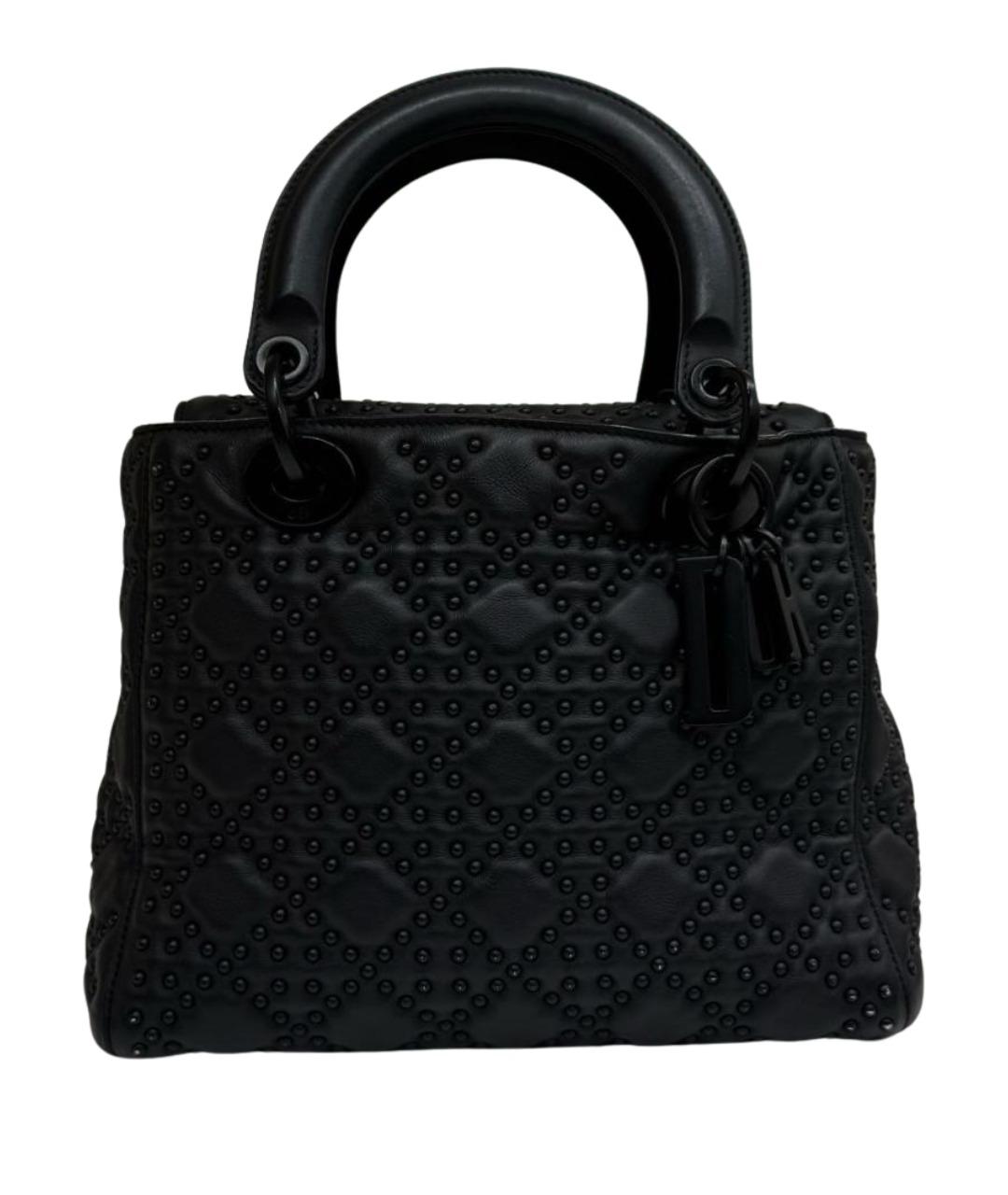 CHRISTIAN DIOR Черная кожаная сумка через плечо, фото 1