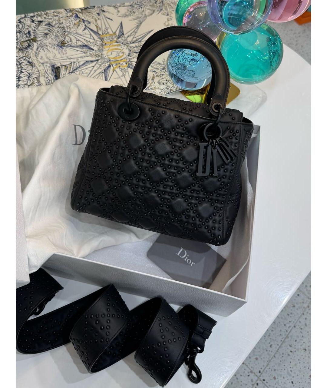 CHRISTIAN DIOR Черная кожаная сумка через плечо, фото 8