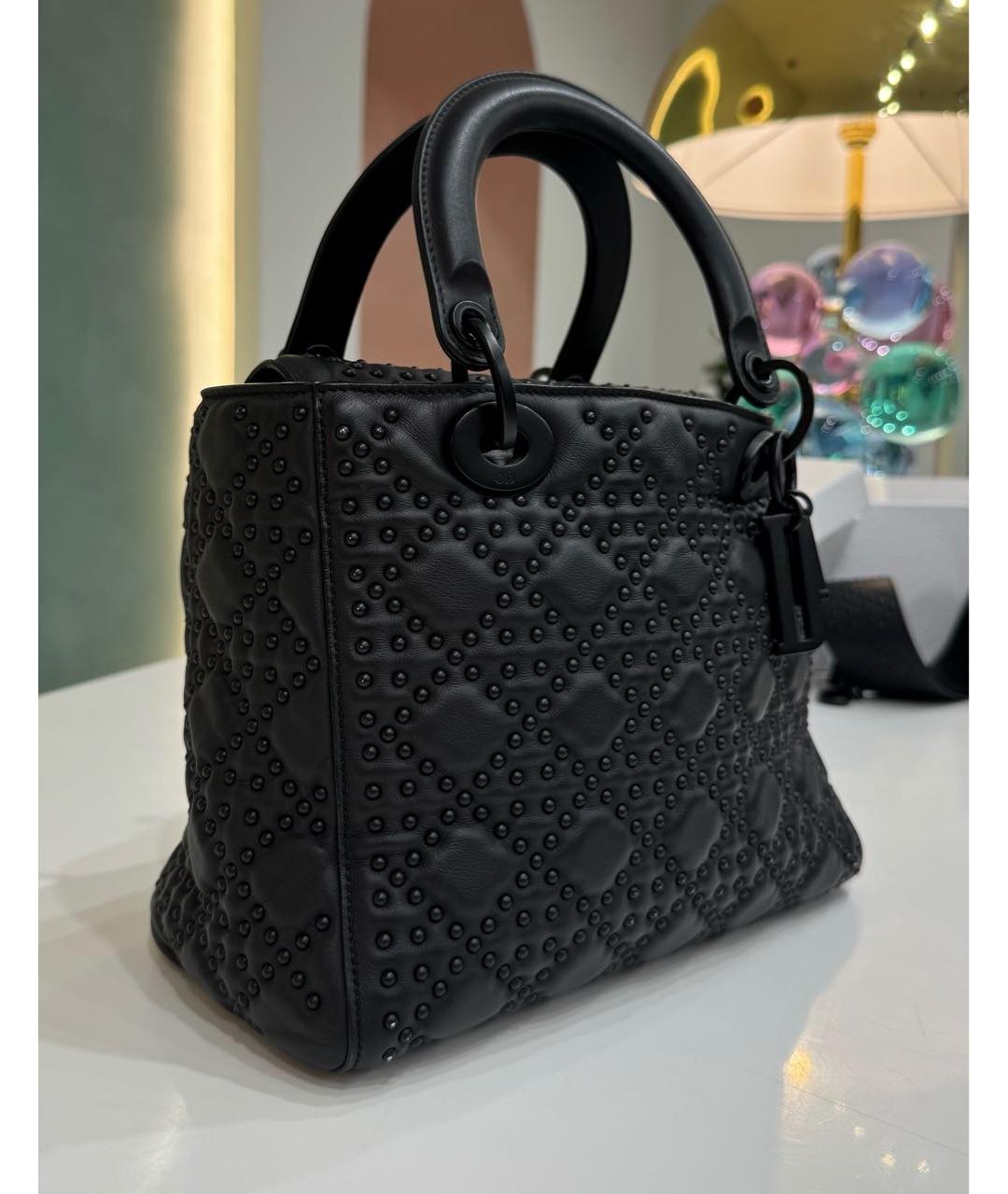 CHRISTIAN DIOR Черная кожаная сумка через плечо, фото 2