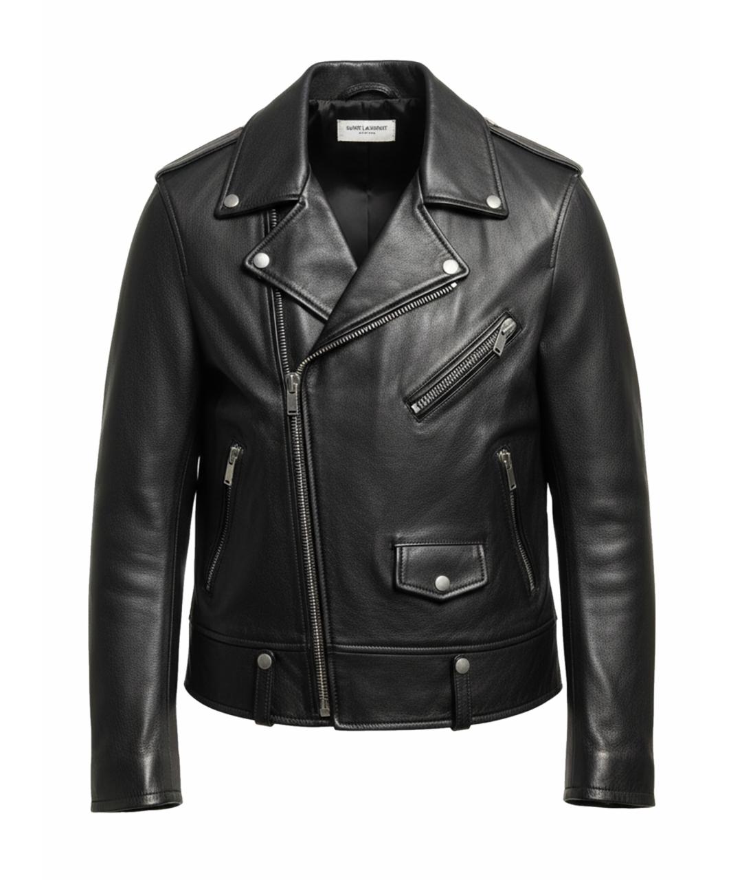 SAINT LAURENT Черная кожаная куртка, фото 1