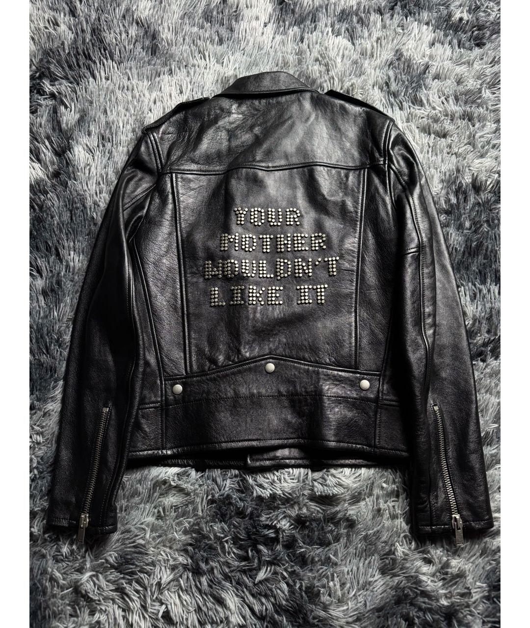 SAINT LAURENT Черная кожаная куртка, фото 2