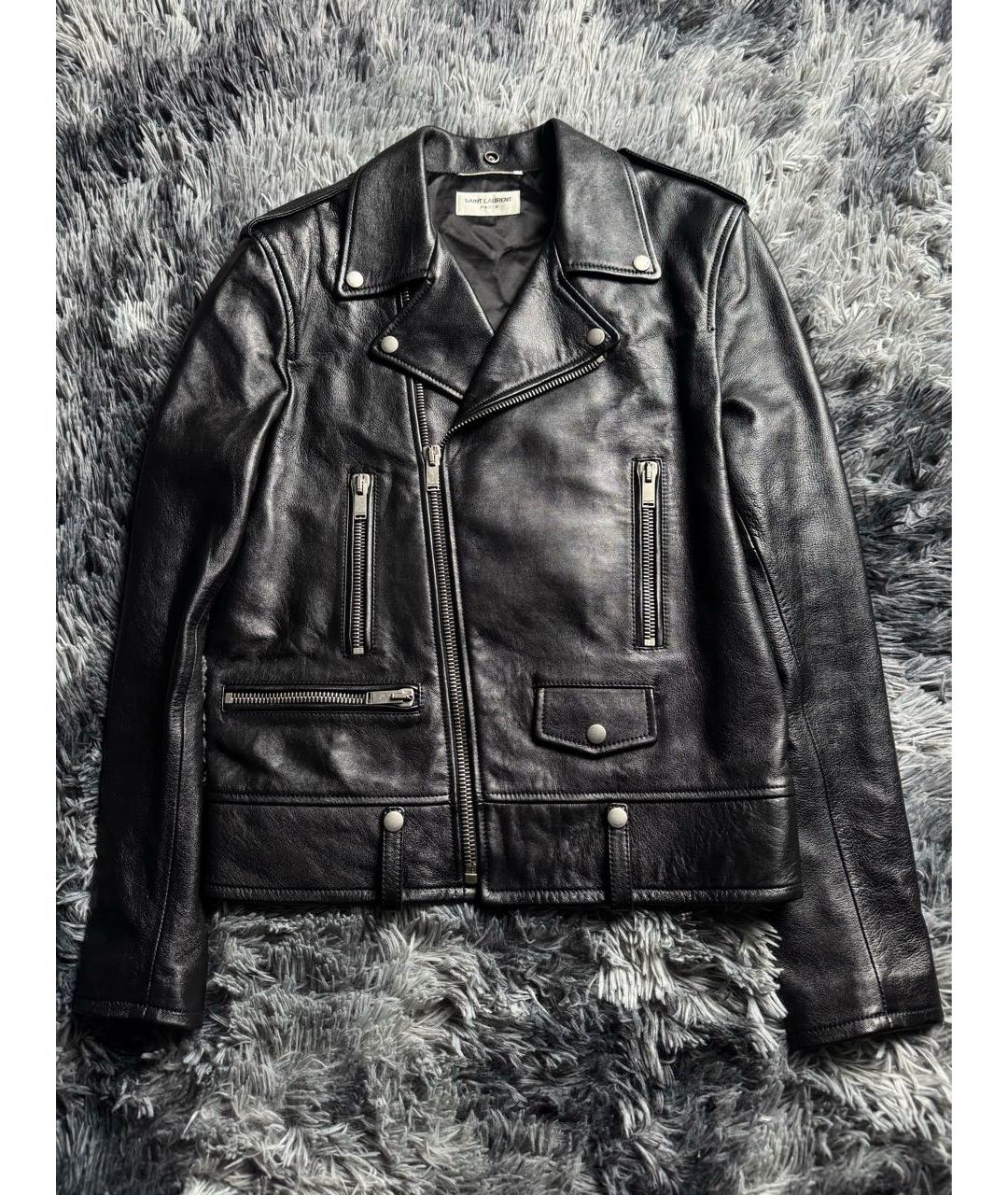 SAINT LAURENT Черная кожаная куртка, фото 8