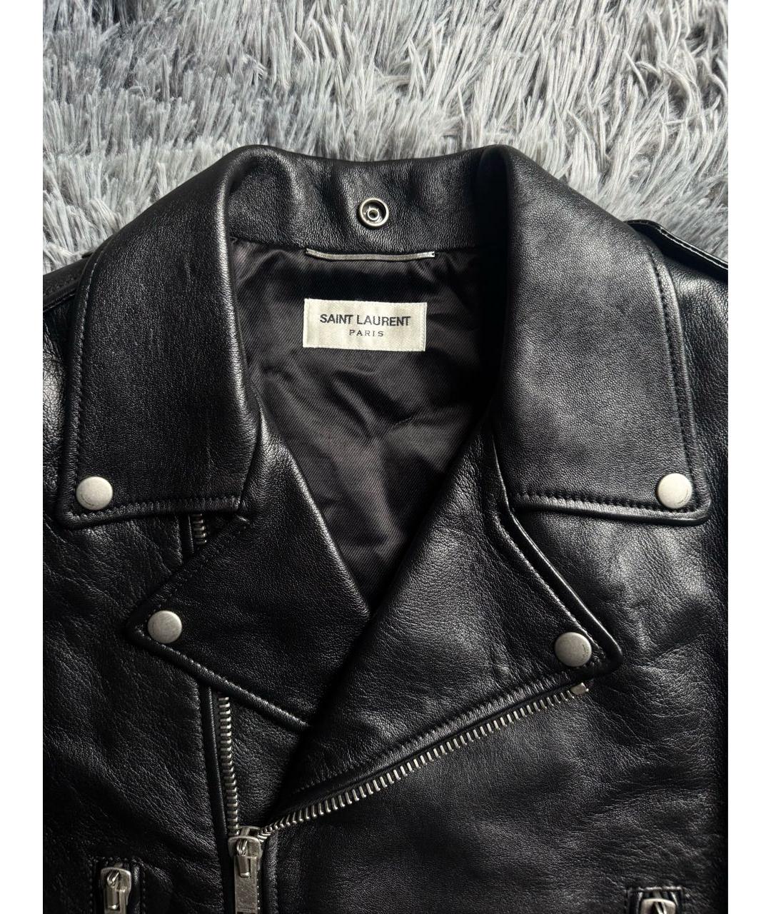 SAINT LAURENT Черная кожаная куртка, фото 5