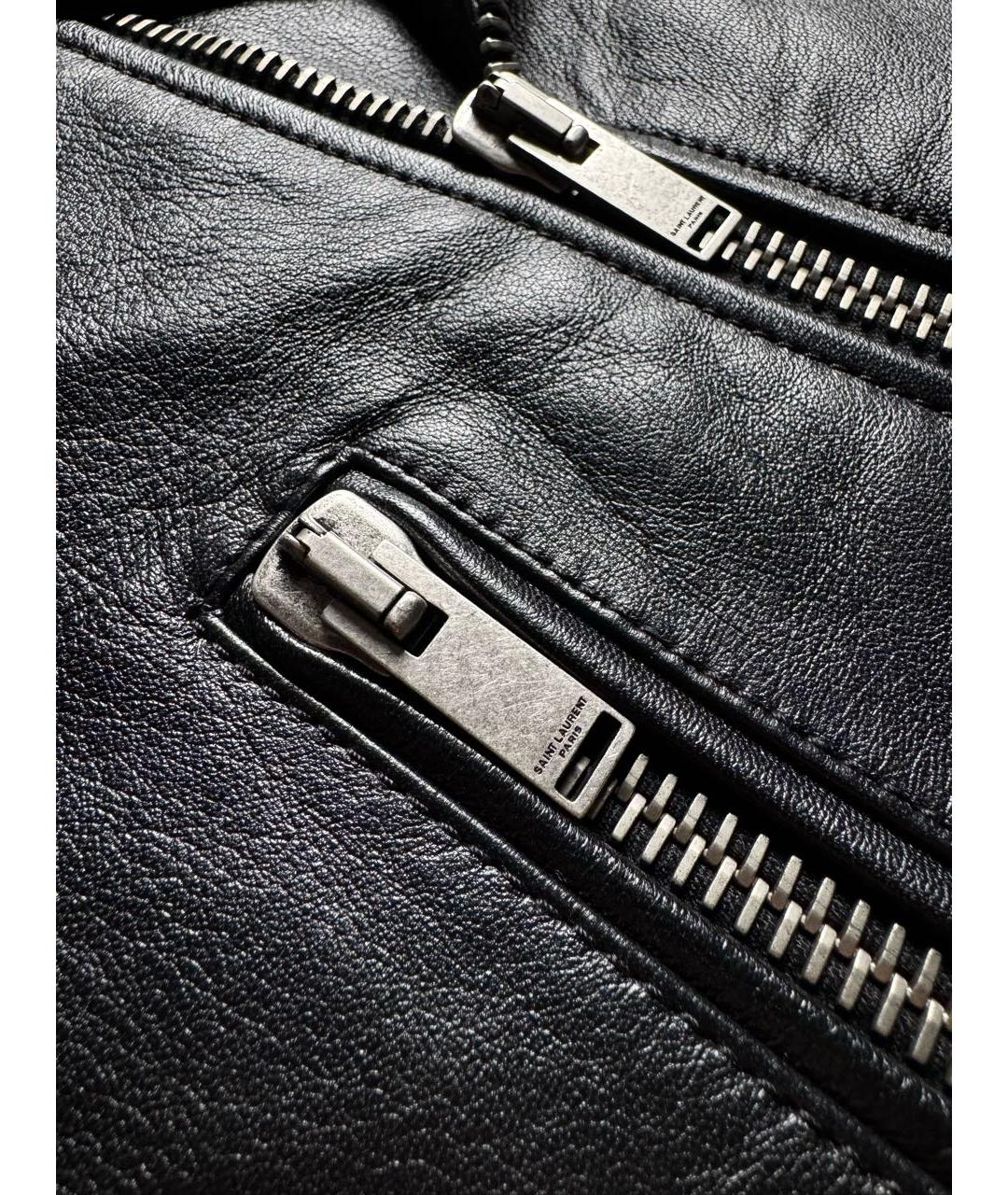 SAINT LAURENT Черная кожаная куртка, фото 6