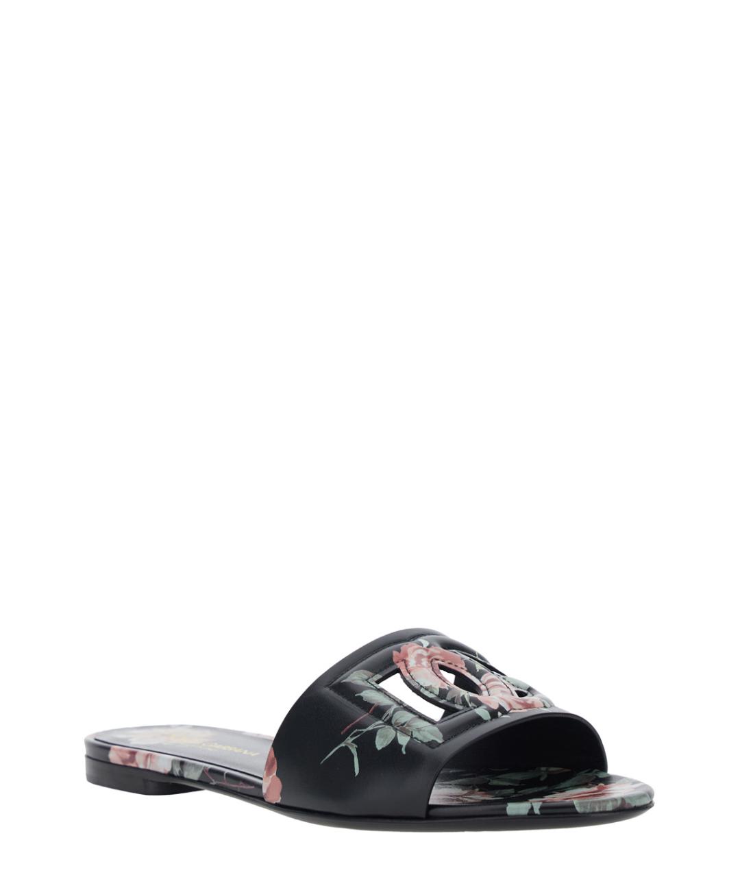 DOLCE&GABBANA Черные кожаные сандалии, фото 2