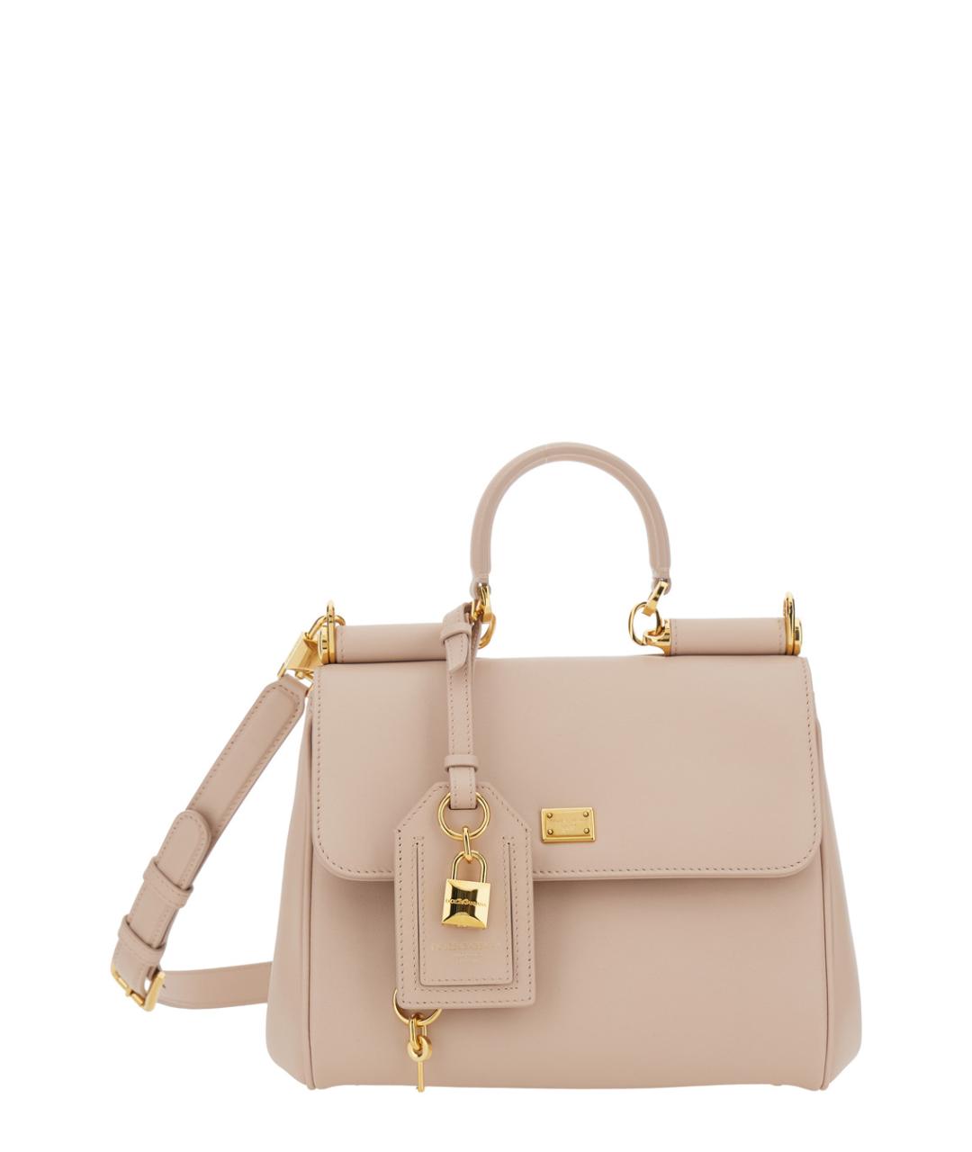 DOLCE&GABBANA Розовая кожаная сумка тоут, фото 1