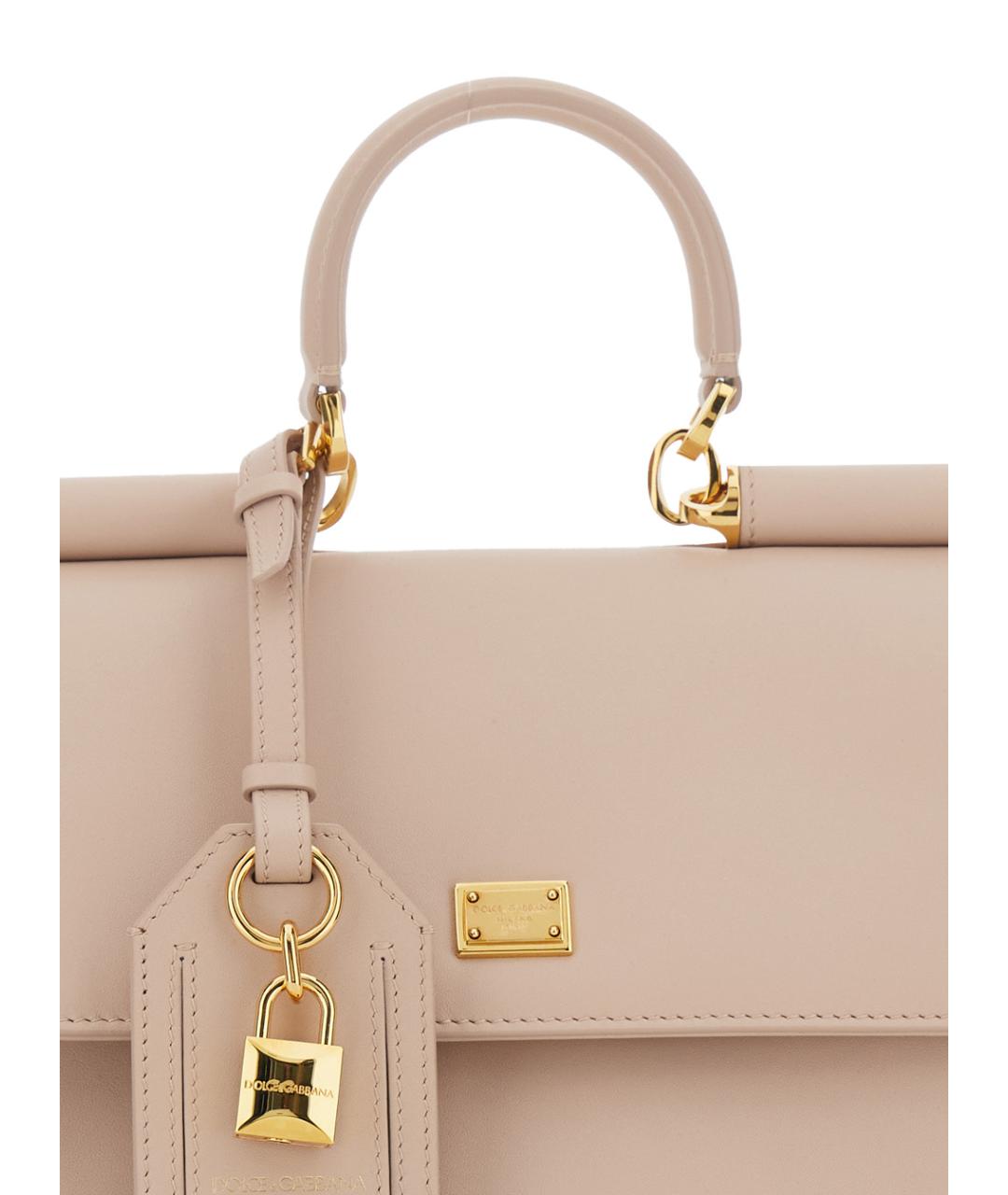 DOLCE&GABBANA Розовая кожаная сумка тоут, фото 3