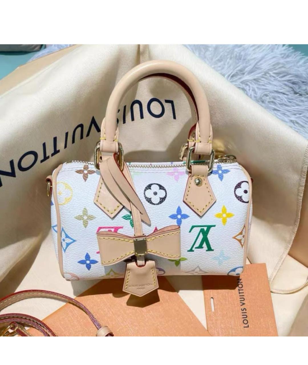 LOUIS VUITTON Белая кожаная сумка с короткими ручками, фото 2