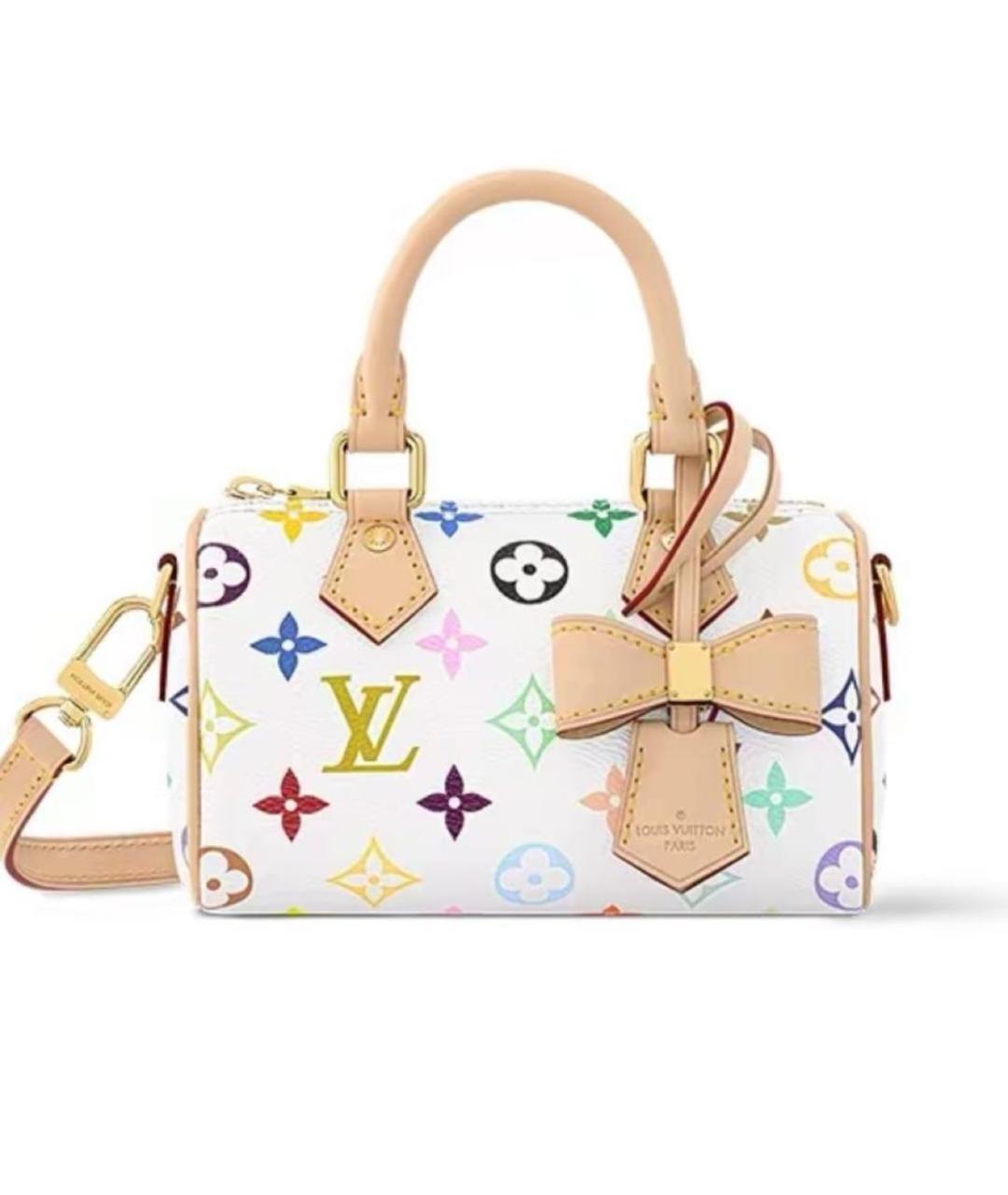 LOUIS VUITTON Белая кожаная сумка с короткими ручками, фото 1