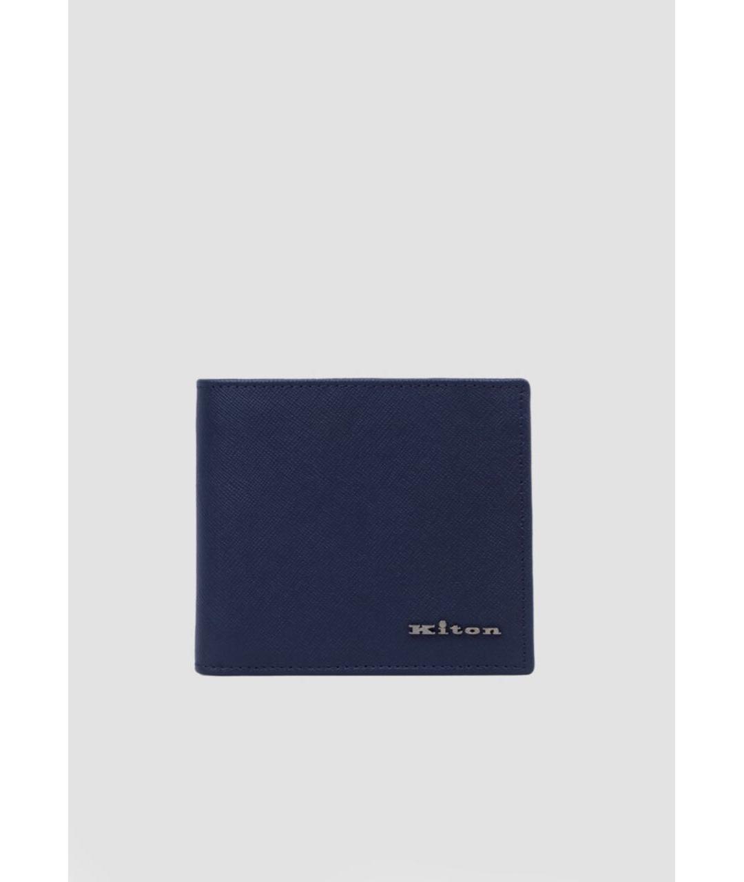 KITON Темно-синий кожаный кошелек, фото 4