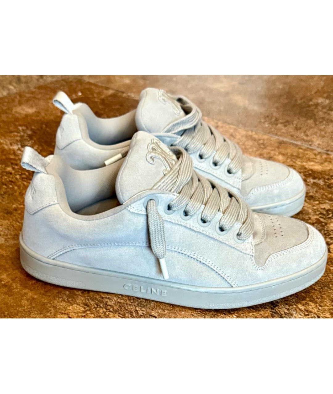 CELINE Серые замшевые кроссовки, фото 5