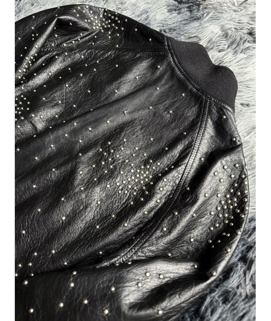 SAINT LAURENT Черная кожаная куртка, фото 4