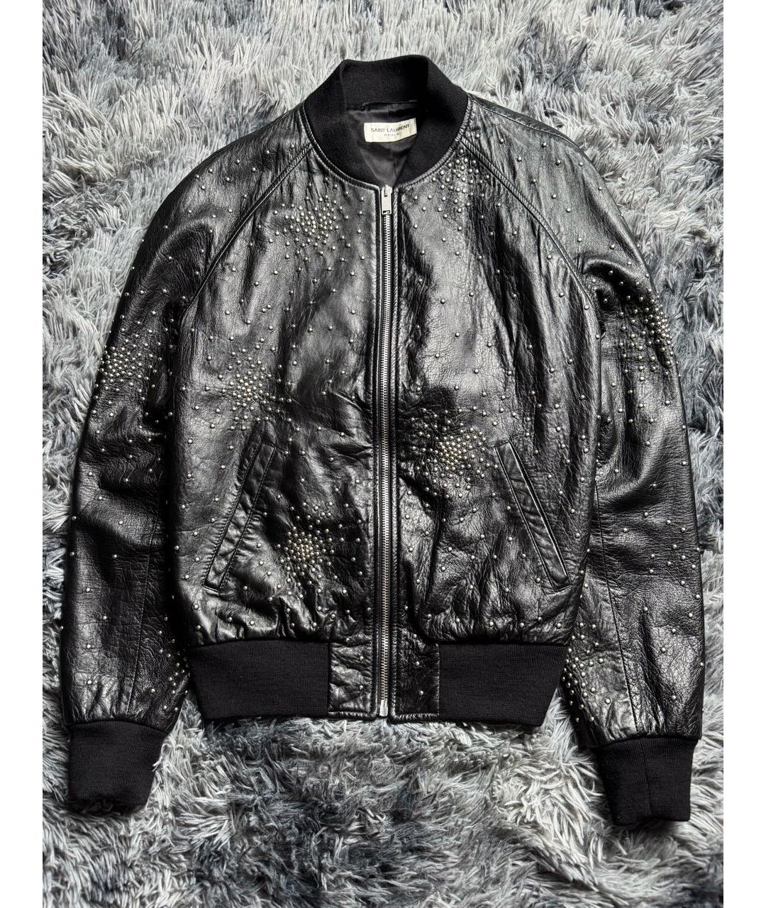 SAINT LAURENT Черная кожаная куртка, фото 7