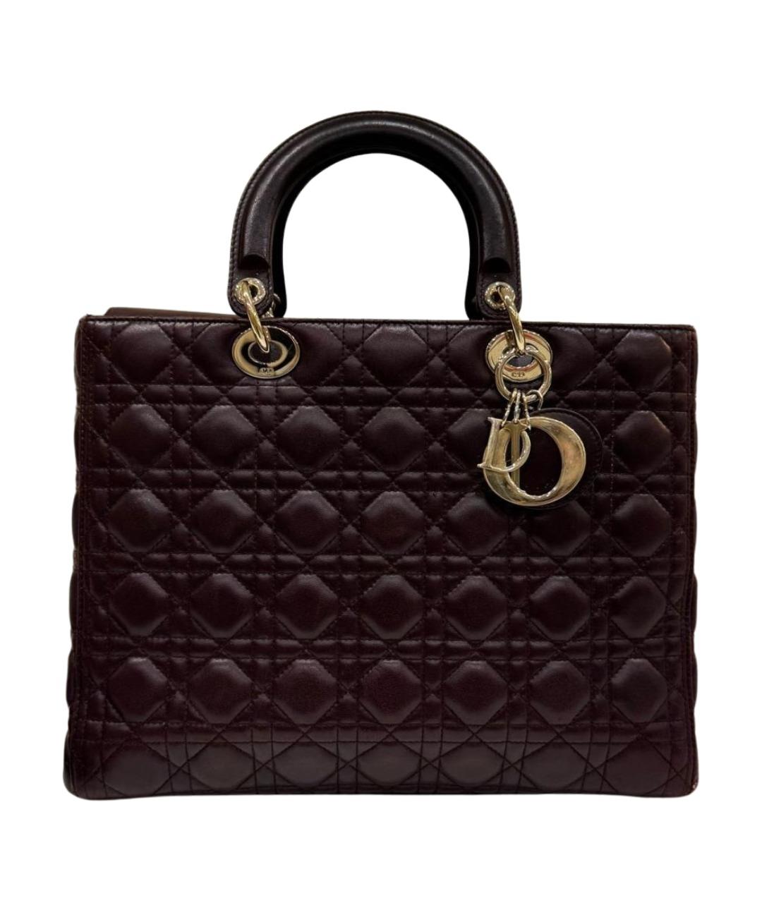 CHRISTIAN DIOR Бордовая кожаная сумка через плечо, фото 1