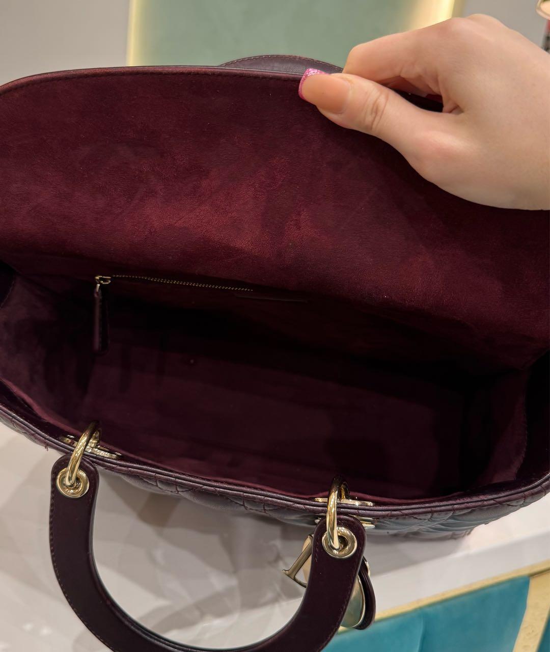 CHRISTIAN DIOR Бордовая кожаная сумка через плечо, фото 5