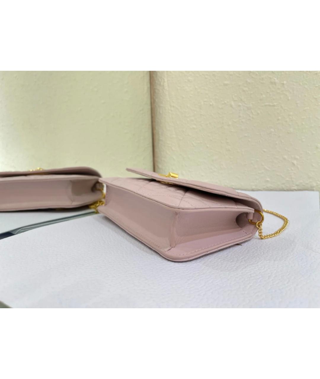 CHRISTIAN DIOR Розовая кожаная сумка через плечо, фото 6
