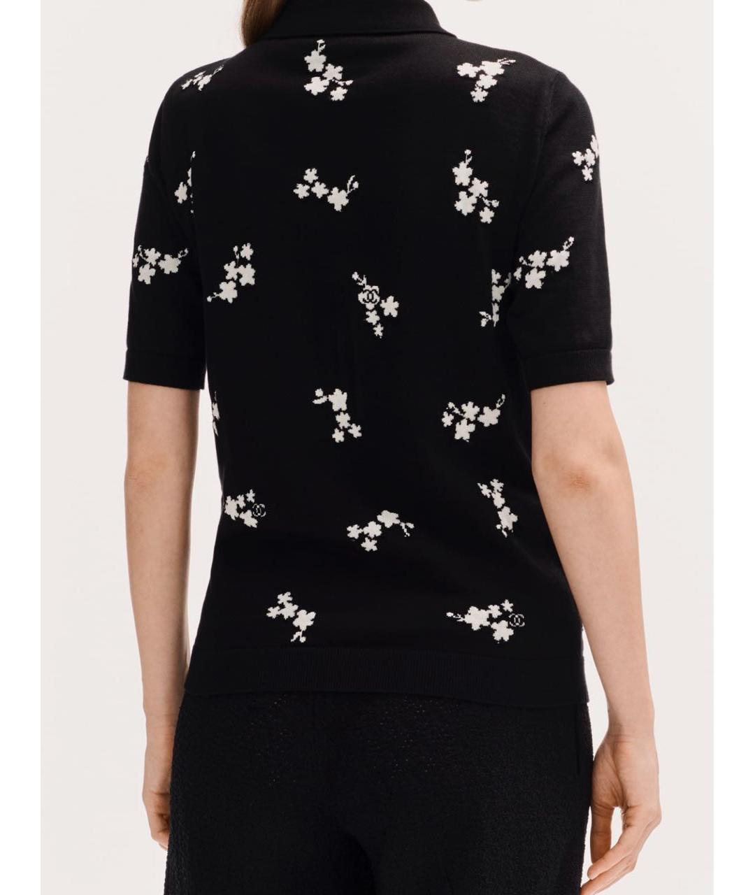 CHANEL Черная хлопковая футболка, фото 3