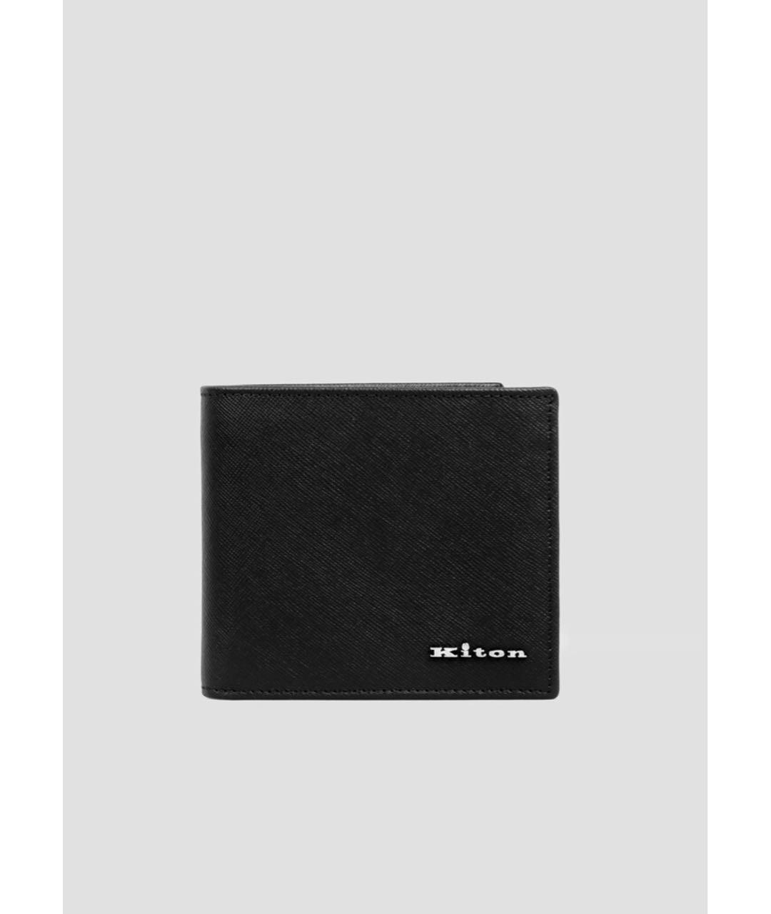 KITON Черный кожаный кошелек, фото 4