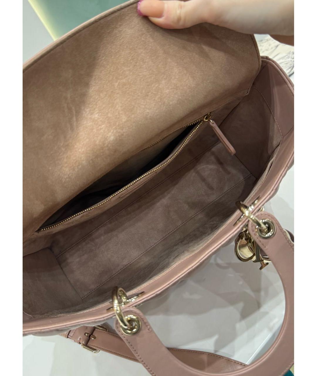 CHRISTIAN DIOR Розовая кожаная сумка через плечо, фото 6