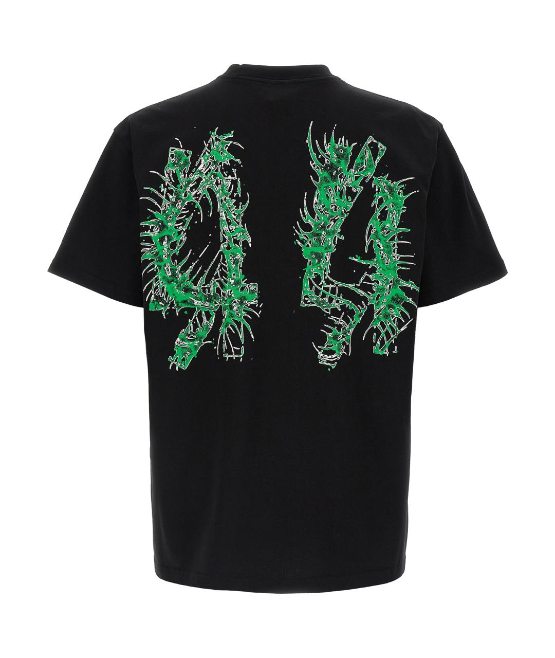 44 LABEL Черная хлопковая футболка, фото 2