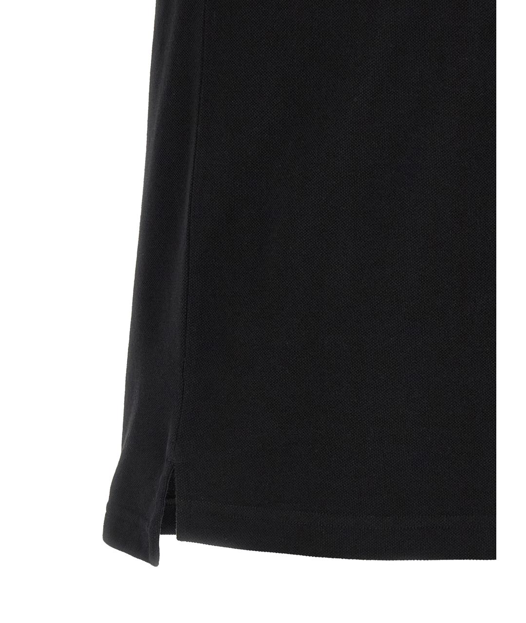 STONE ISLAND Черное хлопковое поло с коротким рукавом, фото 4